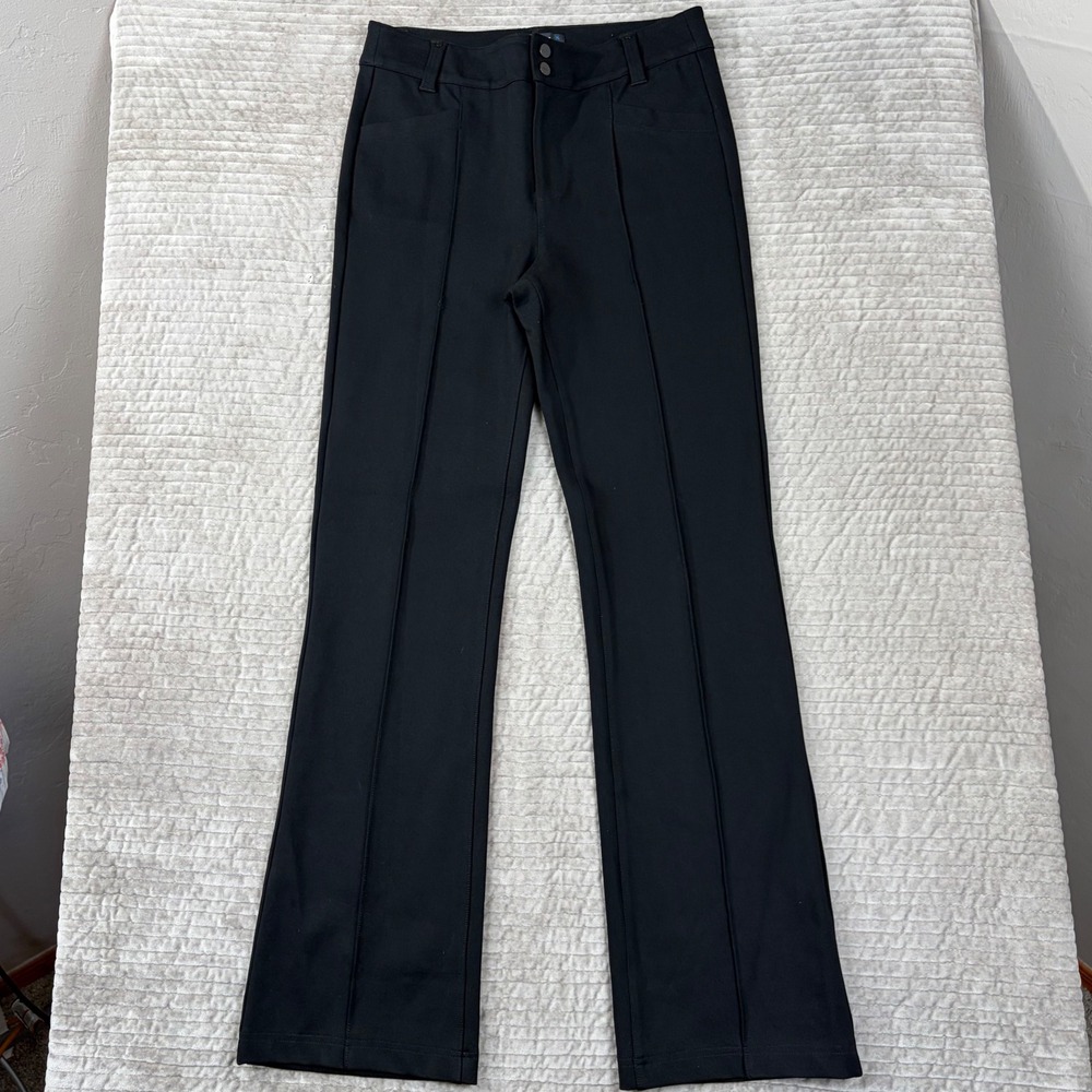 Paige Black Tailored Trousers Double Button Front Seam Pants 8153594-1086 Sz 30